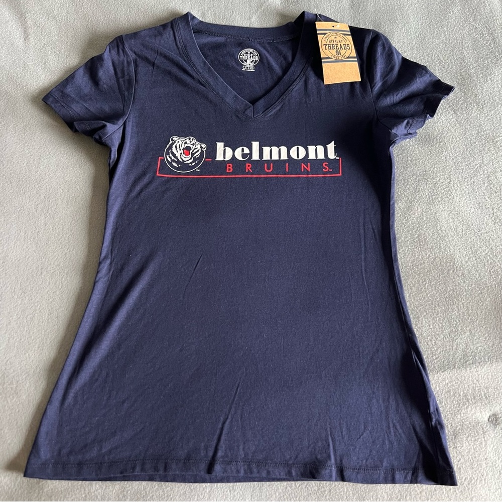 NCAA Belmont Bruins Women's V-Neck T-Shirt Navy S 4/6